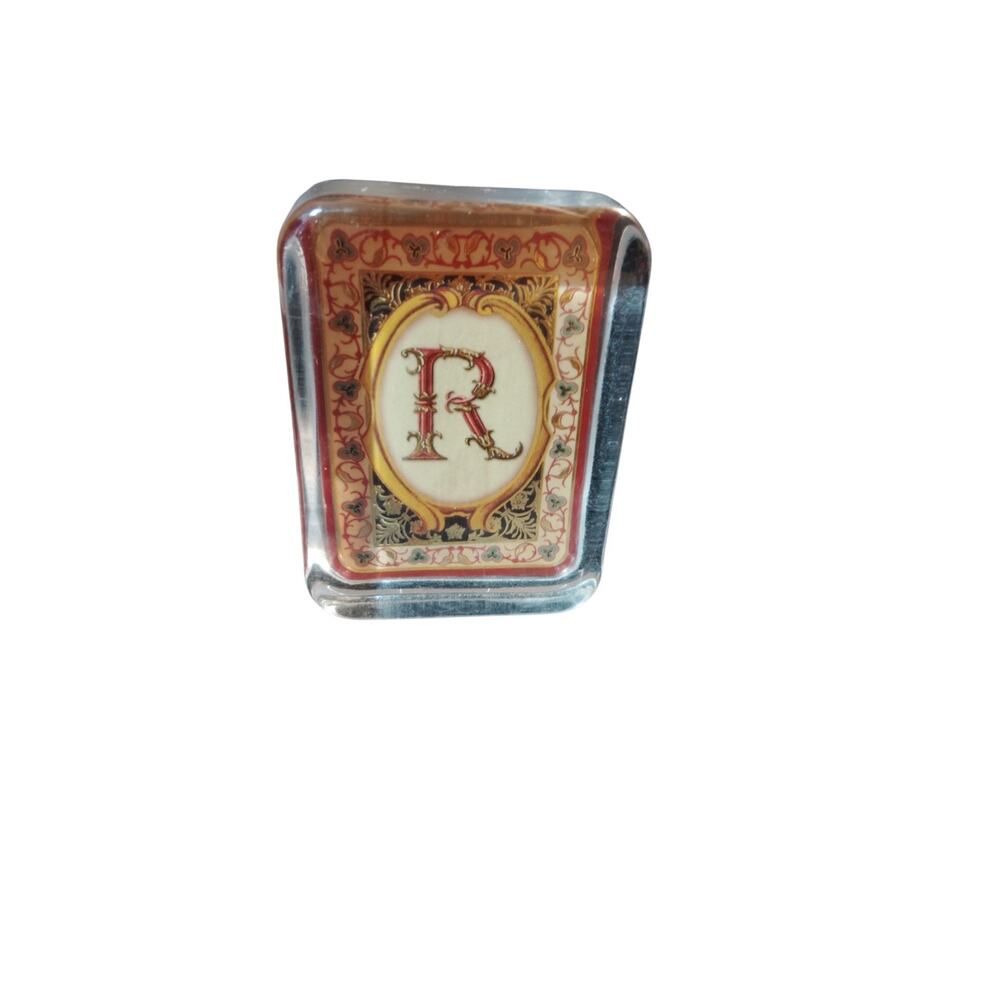 Art Glass Paperweight - Letter R